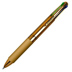 Penna a sfera 4 Multi Chrome - punta 1,00 mm - 4 colori  - metallic gold - Osama - immagine 1