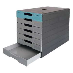 Cassettiera Idealbox Pro 7 - 7 cassetti - 36,5 x 32,2 x 25 cm - azzurro - Durable - immagine 2