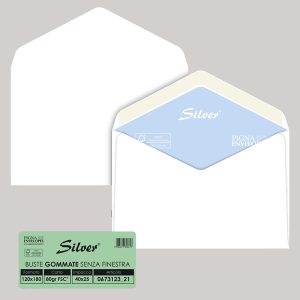 Busta Busta Silver Matic FSC® - senza finestra - gommata - 12 x 18 cm - 80 gr -  bianco - Pigna Envelopes - conf. 25 pezzi - immagine 1