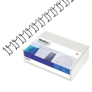 Dorsi spirale IbiWire - metallo - 21 anelli - 12 mm - argento - GBC - scatola 100 pezzi - immagine 1