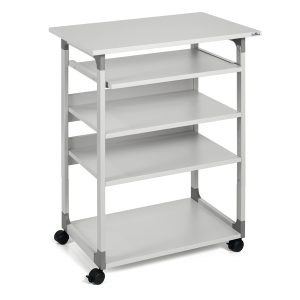 Pc Workstation System 75 VH - con ruote - 5 ripiani - 75 x 53,4 x 95/125 cm - grigio - Durable - immagine 1