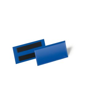 Buste identificative magnetiche - 100 x 38 mm - blu - Durable - conf. 50 pezzi - immagine 1