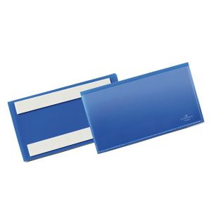 Buste identificative - con bande adesive - 150 x 67 mm - blu - Durable - conf. 50 pezzi - immagine 1