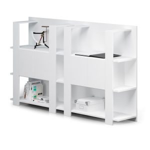 Libreria bassa Concept - 3 ripiani - 100x38,6x124 cm - bianco - immagine 1