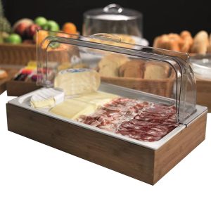 Set espositore buffet - in bamboo - 53x32 cm - colore naturale - Leone - immagine 1