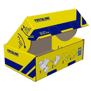 Scatola spedizioni Postal Box® - M - 36 x 24 x 12 cm - giallo/blu - Blasetti - immagine 1