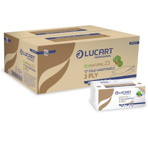 Asciugamani piegati a Z EcoNatural Plastic Free - Lucart - pacco da 198 pezzi - immagine 1