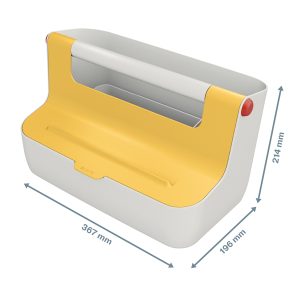 Cassetta portaoggetti Cosy - con maniglia - giallo - Leitz - immagine 4