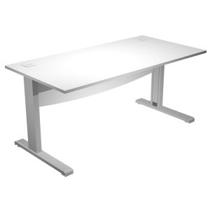 Scrivania Operativa Agorà Basic - fianchi a L metallo - 160 x 80 x L 73 cm - bianco - immagine 1