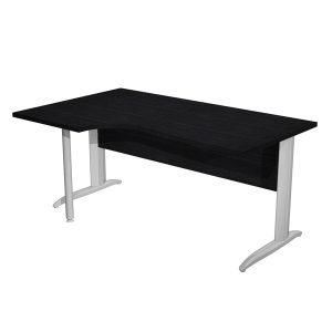 Scrivania Compact Sinistro - 160 x 60/80/100 cm - piano nero fianchi cromati - immagine 1