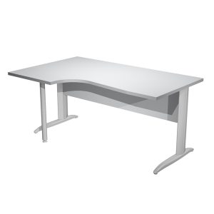 Scrivania Compact Sinistro - 160 x 60/80/100 cm - piano grigio fianchi cromati - immagine 1