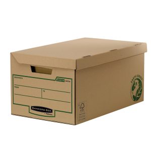 Scatola maxi Bankers Box Earth Series - con coperchio a ribalta - 37,8 x 28,7 x 54,5 cm - avana - Fellowes - conf. 10 pezzi - immagine 1