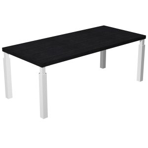 Scrivania direzionale Prestige Quadro - 210 x 90 cm - nero venato/bianco - immagine 1