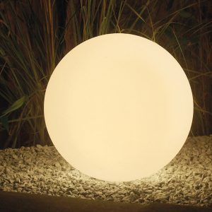 Palla led RGB Solar Nova XL - a ricarica solare - diametro 30 cm - bianco - Velamp - immagine 2