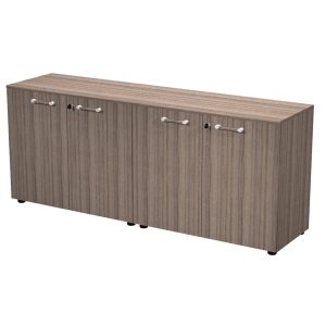 Coppia mobili bassi Elegance - con ante - 180 x 45,3 x 75 cm - noce toscano - immagine 1