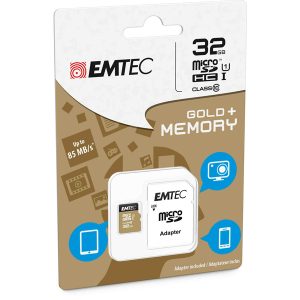 Emtec - Micro SDHC Class 10 Gold + con Adattatore - ECMSDM32GHC10GP - 32GB - immagine 1