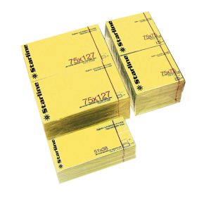 Blocchetto biglietti adesivi - giallo - 75 x 125mm - 70gr - 100 fogli - Starline - immagine 1