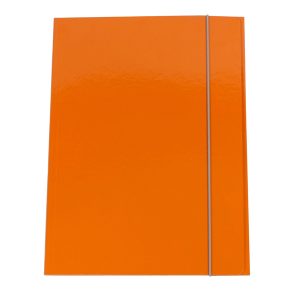 Cartellina con elastico - cartone plastificato - 3 lembi - 25x34 cm - arancio - Queen Starline - immagine 1