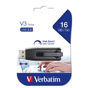 Verbatim - Usb 3.0 Superspeed Store'N'Go V3 Drive - Nero - 49172 - 16GB - immagine 1