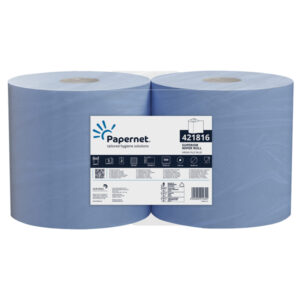 Bobina asciugatutto Superior - 3 veli - 19 gr - diametro 30 cm - 21,5 cm x 190 m - blu - Papernet - immagine 1