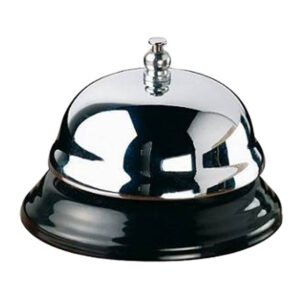 Campanello reception - diametro 10 cm - argento/nero - Leone - immagine 1