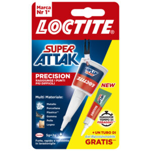 Colla Super Attak Precision - 5 gr + 2 gr - Gel Riposizionabile - Loctite - immagine 1