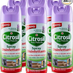 Citrosil Home Protection - Spray Disinfettante Superfici Multiuso, Elimina Fino al 99,9% dei Batteri, con Essenze di Lavanda, 300 ml x 6 Pezzi - immagine 1